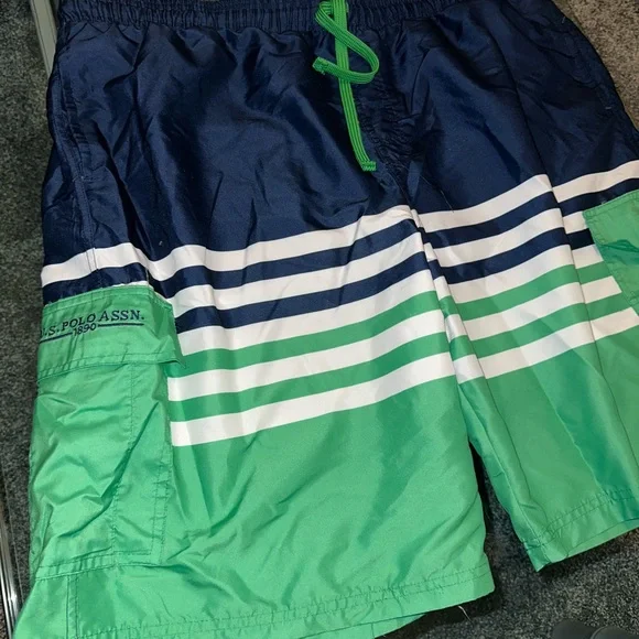 XXXL U.S. Polo Assn. Men's Green and Navy Striped Shorts. MUST BE BUNDLED - Picture 8 of 8
